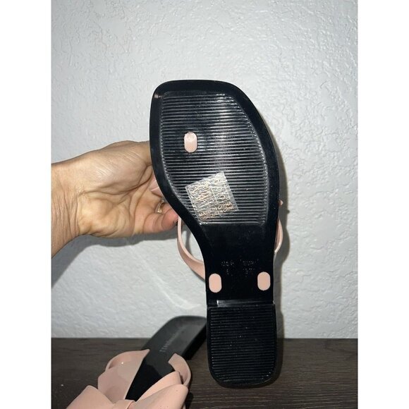 Jeffrey Campbell Sugary Sandals Size 6 Pink Black Jelly Flip Flops Thongs NEW - Picture 7 of 7